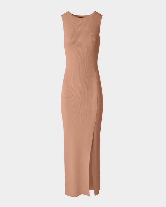 Sleeveless Ribbed Stretch Crepe Tube Dress